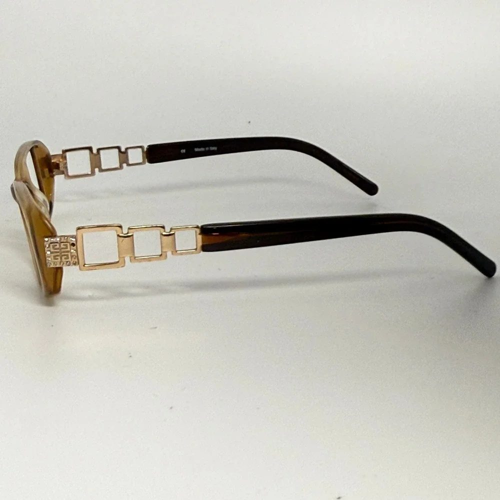 Givenchy VGV614S Honey Tortoise Gold Logo Eyeglass Frames Italy D67 140
